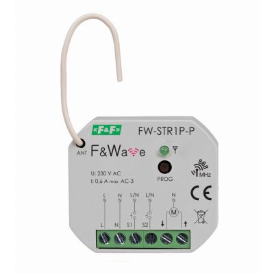 F&F Radiowy sterownik rolet 230V do puszki montażowej fi60 85-265V AC/DC multifunkcyjny do montażu podtynkowego FW-STR1P-P (FW-STR1P-P)